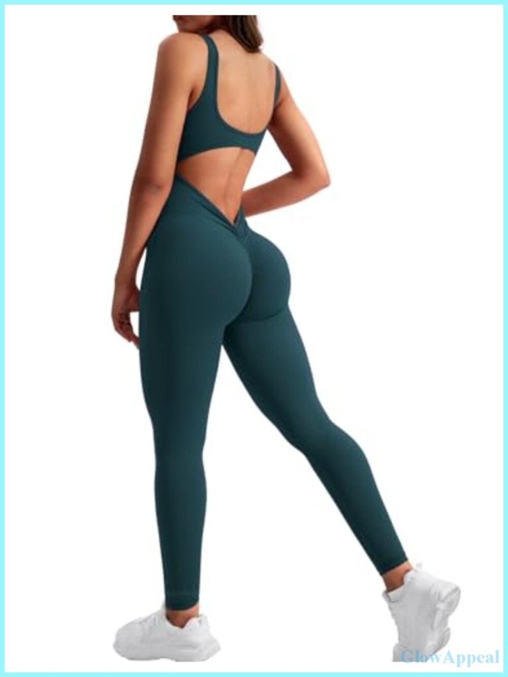 YEOREO Sleeveless Backless Gym Jumpsuit Bodycon Workout One Piece